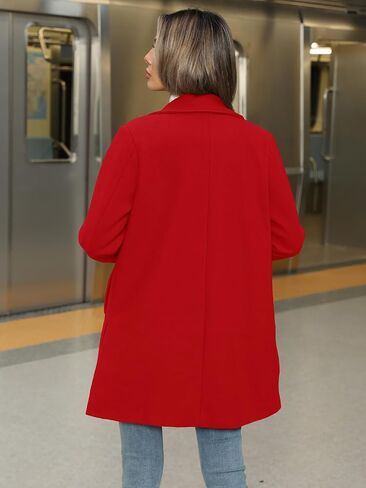 Jenkoon Women Single-Breasted A-Lined Winter Coat Mid Long Wool Blend Coat in Saudi Arabia