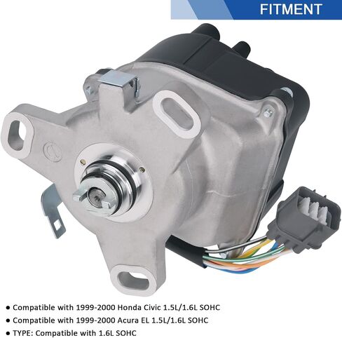موزع الإشعال مع غطاء ودوار متوافق مع Honda Civic/Acura EL 1.5L 1.6L 1999-2000 SOHC بديل TD-91U، TD91U، TD63U، TD-63U، TD-73U، TD73U in Saudi Arabia