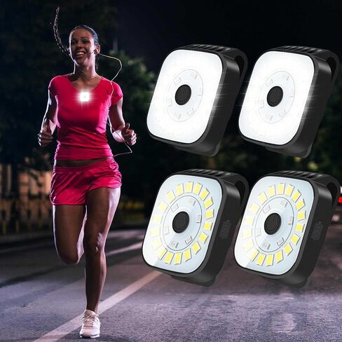 2 Pack Running Lights for Runners - Dog Walking Light at Night, 12 LED Clip On Flashlight for Night Safety, High Brightness Chest Light Jogging Gear for Men Women in Saudi Arabia