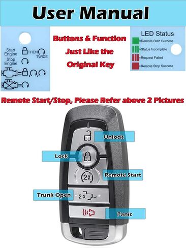 Smart Key for Ford SUV, Alliskeys Proximity Remote Control Key Fob Replacement for Ford SUV 2018-2020, Lincoln Corsair Nautilus Aviator Navigator 2020-2023 M3N-A2C93142600 164-R8198 5-Button SUV in Kuwait