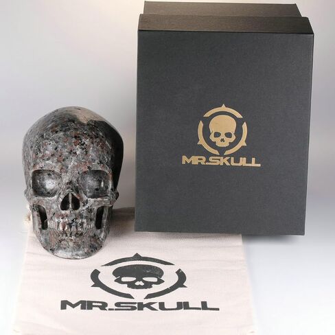 5.0" Yooperlite Crystal Skull Statue,Realistic,Crystal Healing Stone,Hand Carved Gemstone Sculpture Home Decor. (Yooperlite(Super)) in Saudi Arabia