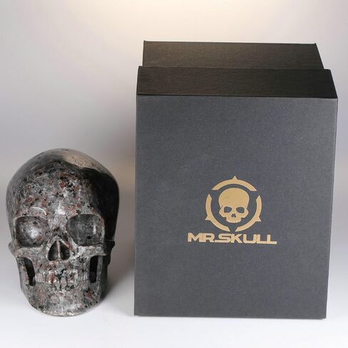 5.0" Yooperlite Crystal Skull Statue,Realistic,Crystal Healing Stone,Hand Carved Gemstone Sculpture Home Decor. (Yooperlite(Super)) in Saudi Arabia