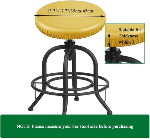 Waterproof Bar Stool Covers Round PU Leather Stool Covers Bar Stool Seat Covers Slipcover Washable Stool Cushion Covers with Elastic Bands(4 Pack, Yellow) in Saudi Arabia
