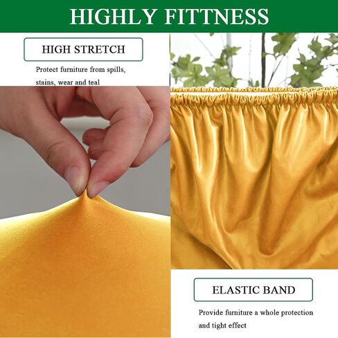 Waterproof Bar Stool Covers Round PU Leather Stool Covers Bar Stool Seat Covers Slipcover Washable Stool Cushion Covers with Elastic Bands(4 Pack, Yellow) in Saudi Arabia