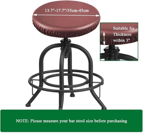 Waterproof Bar Stool Covers Round PU Leather Stool Covers Bar Stool Seat Covers Slipcover Washable Stool Cushion Covers with Elastic Bands(4 Pack, Yellow) in Saudi Arabia