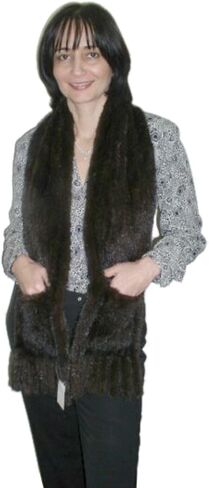 Knitted Mink Mini Shawl & Large Scarf W/Pockets in Saudi Arabia