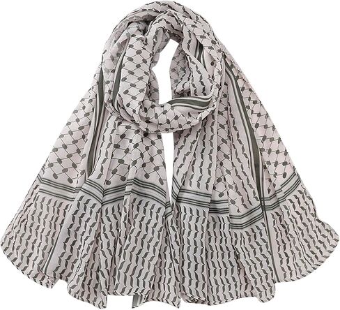 Women Islamic Printed Scarf Palestine Dubai Turkey Headband Muslim Hijab Girls Solid Color Head Wrap Scarf Shawl, Grey in Saudi Arabia