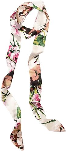 GUZOSJO Printed Long Neckerchief Skinny Scarf Necktie Handbag Wrap Handle Satin Belt in Kuwait