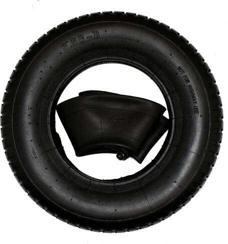 3.50-8" Tire and Inner Tube (1 Set) by Air Filled, 4PR and Max 35 PIS, with TR87 Bent Metal Valve Stem, Fits 8 Inch Wheel/Rim, work for Wheelbarrow, Hand Truck, Tool Cart, Garden Carts and more in Kuwait