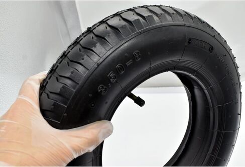 3.50-8" Tire and Inner Tube (1 Set) by Air Filled, 4PR and Max 35 PIS, with TR87 Bent Metal Valve Stem, Fits 8 Inch Wheel/Rim, work for Wheelbarrow, Hand Truck, Tool Cart, Garden Carts and more in Kuwait