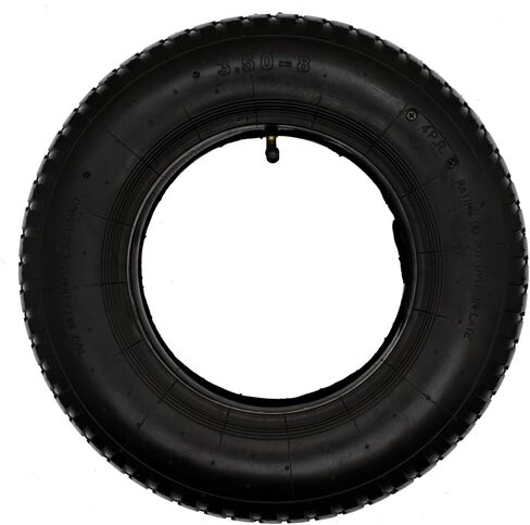 3.50-8" Tire and Inner Tube (1 Set) by Air Filled, 4PR and Max 35 PIS, with TR87 Bent Metal Valve Stem, Fits 8 Inch Wheel/Rim, work for Wheelbarrow, Hand Truck, Tool Cart, Garden Carts and more in Kuwait