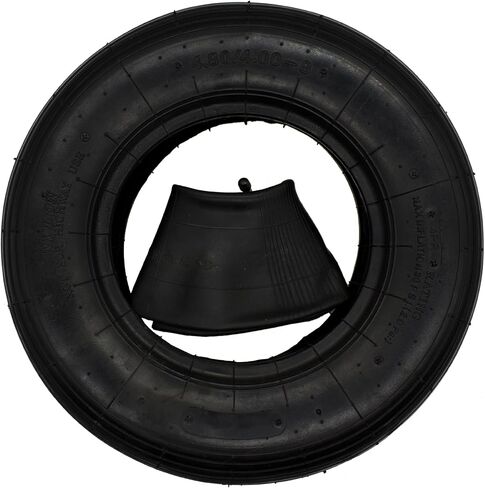 3.50-8" Tire and Inner Tube (1 Set) by Air Filled, 4PR and Max 35 PIS, with TR87 Bent Metal Valve Stem, Fits 8 Inch Wheel/Rim, work for Wheelbarrow, Hand Truck, Tool Cart, Garden Carts and more in Kuwait