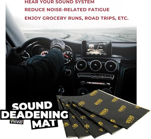VViViD Premium Double Density Car Sound Deadening Mat, 2mm Thick Butyl and Foil Audio Insulation and Dampening (10 Sq/Ft) in Saudi Arabia
