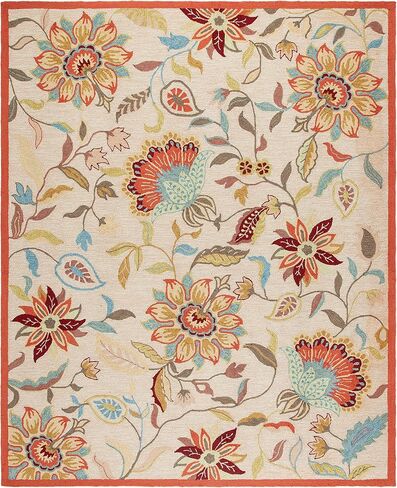 SAFAVIEH Four Seasons Collection 2'3" x 6' Black / Purple FRS435B Hand-Hooked Floral Runner Rug in Saudi Arabia