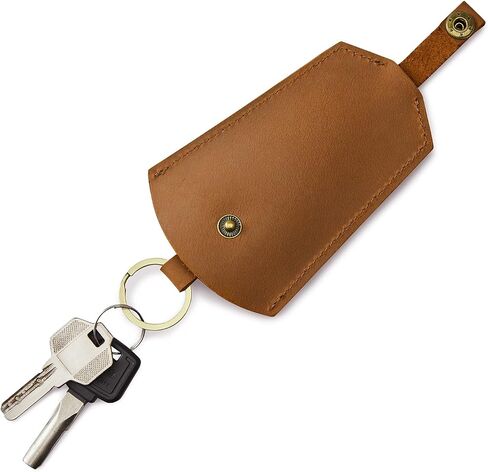 S-ZONE Keychains for Women Men Genuine Leather Key Holder Car Key Case Key Protector Cover Sleeve Key Chain Pouch in Kuwait