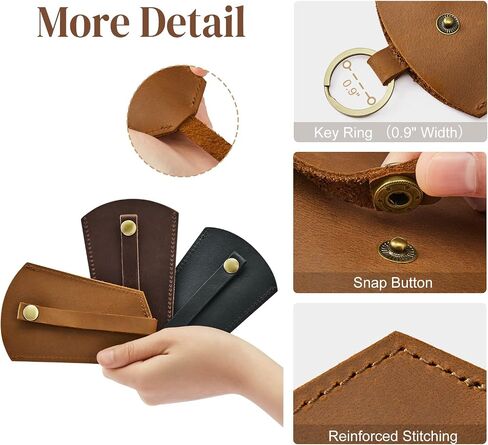 S-ZONE Keychains for Women Men Genuine Leather Key Holder Car Key Case Key Protector Cover Sleeve Key Chain Pouch in Kuwait