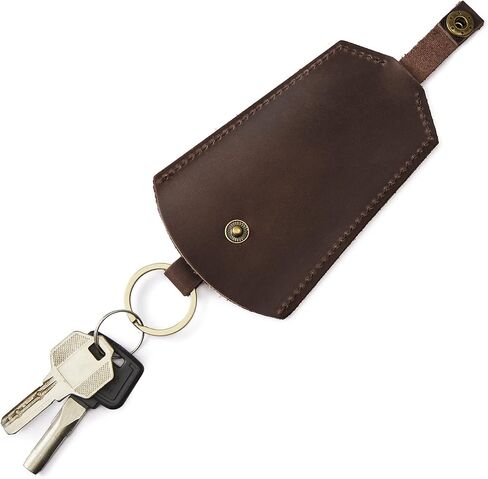 S-ZONE Keychains for Women Men Genuine Leather Key Holder Car Key Case Key Protector Cover Sleeve Key Chain Pouch in Kuwait