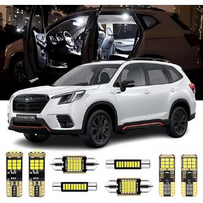 AENVTOL 10 Pieces LED Interior Lights Kit Replacement for Subaru Forester 1998-2020 2021 2022 2023 2024 White Interior LED Bulb Package + License Plate Light, Install Tool