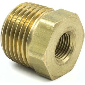 Auto Meter Fitting, Adapter, 1/2" NPT Male, 1/8" NPT Female, Brass