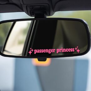 4 Pcs Passenger Princess Car Stickers, Passenger Princess Car Window Sticker Rearview Mirror Car Decals Cute Vinyl Stickers Car Mirror Stickers Positive Affirmation Car Accessories for Women