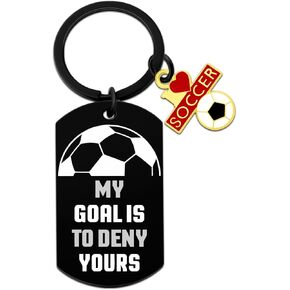 Soccer Keychain Gifts for Men Women Soccer Player Gifts Stocking Stuffers for Teens Inspirational Keychains Gifts for Friend Soccer Christmas Gifts for Kids Boys Christmas Birthday Gift for Goalie