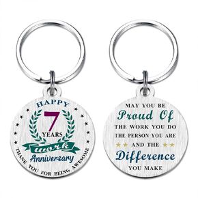 Work Anniversary Keychain Gifts- Work Anniversary Decorations for Women Men Employees- Job Anniversary Keychain