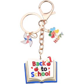 Welcome Back to School Gifts for Students Teachers School Bag Backpack Accessories for Women Men School Bus Driver Keychain