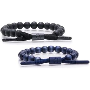 Rastaclat Original Hand Beaded Core Collection Adjustable Men’s Bracelets | Set of 2 Beaded Bracelets (Medium/Large)