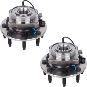 515098 Front Wheel Hub Bearing Assembly Compatible with 2007-2009 Chevy Silverado 2500/3500/2500HD, GMC Sierra 3500/2500HD, 2008-2009 Hummer H2 8 Lugs W/ABS (Set of 2)