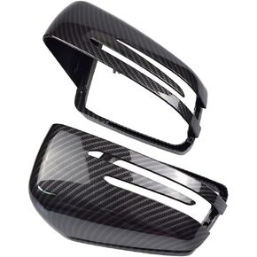 Hacreyatu 1 Pair Side Mirror Cap Covers For Ben=z W176 W246 W212 W204 C117 X156 X204 W221 C218 A B C E S CLA GLA GLK Class (Black)