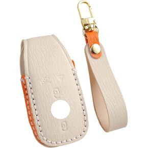 Genuine Leather Key Fob Cover Case for Mercedes-Benz A E S C GLE GLC EQB EQC GLA GLS AMG G63 250 300 2020-2024 Key Holder (Green) in Kuwait