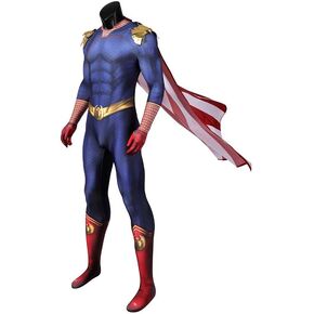 Mens Homelander Costume Jumpsuit 2024 Boy S4 Cosplay Bodysuit with Cloak Halloween Outfits, SPN71200