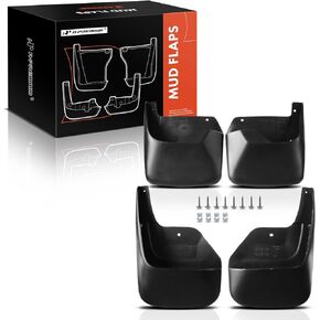 A-Premium Set of 4PCS Mud Flaps Splash Guards Mudguards Mudflaps with Hardware Kits Accessory Compatible with GMC Envoy 2002-2009 Sport Utility, Black Color, Front and Rear (Driver & Passenger Sides)