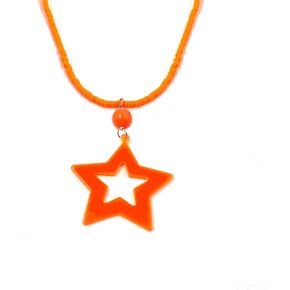 Star Neon Necklace Vintage 70s 80s Neon Star Necklace Geometric Star Shaped Choker Necklace for Women Men Party Jewelry Gift in Kuwait