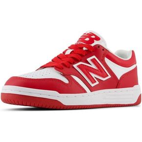 New Balance Kids 480 V1 Lace-up Sneaker, Red White, 5 US Unisex Big
