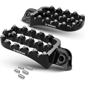 NICECNC Black Horizontal Angle Flat Footpegs Rally Style Wide Compatible with KTM 390 Adventure 2020 2021 2022 2023,6061 Aluminum,Anodized,CNC-machined,390 Adventure Accessories