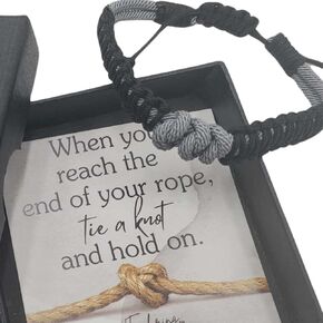 Motivational Bracelets for Men, Sobriety Gifts for Men, Motivational Gifts, Sobriety Bracelets for Women, Keep Going Bracelet, Inspirational Gifts, Gifts for Hard Times, Pick Me Up Gifts, Tie a Knot