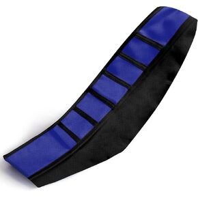Universal Dirt Bike Seat Cover Faux Leather Soft Racing Motorcycle Seat Cover (Black&Blue)