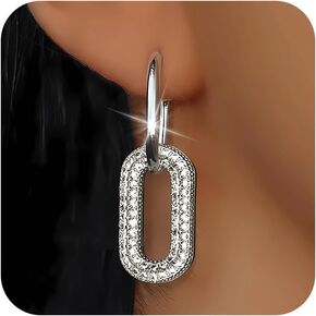 choice of all Silver Chain Link Earrings for Women Paperclip Earrings Gold Earrings for Women Trendy Paperclip Square Chain Link Dangle Hoops Earrings Jewelry Present