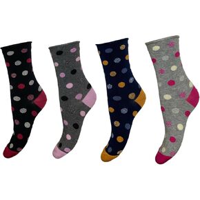 | Set of 4 Pairs of Women's Mid-Calf Socks, Soft and Stylish - Made in Italy One Size