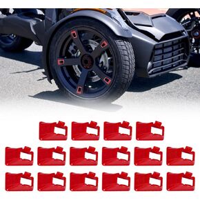 16PCS Wheel Hub Caps Wheel Accents Kit for Ryker,New Adrenaline Red Tire Wheel Caps Center Cap Covers Compatible with All Can-Am Ryker Models, Replacement #219400920