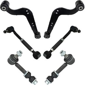 TRQ Rear Suspension Kit Control Arm Control Arm with Ball Joint Sway Bar Stabilizer Link Compatible with 2006-2010 Toyota RAV4