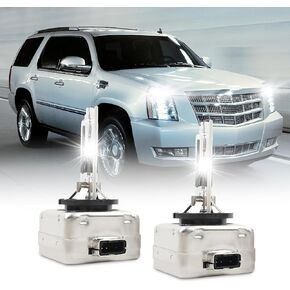 D1R Xenon HID Headlight Bulbs 6000K Cool White 35W Compatible with 2003-2006 Cadillac Escalade EXT ESV, D1R C1 Replacement Headlamps Projector Lights, Pack of 2