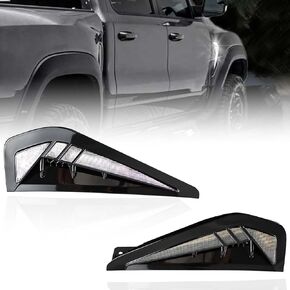 2pc LED Front Fender Hood Bonnet Side Marker Light Amber Sequential Turn Signal Light/White DRL Lamp Compatible with Dodge RAM TRX 2021 2022 2023 2024 Pickup Truck