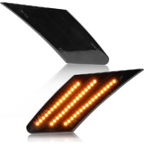 LED Side Marker Lights Turn Signal Lamps Amber Compatible with 2013-2019 BRZ FRS GT86, Front Driver & Passenger Side, Black
