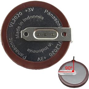 OEM VL2020 ML2020 - Rechargeable Battery - Lithium Coin 3V 20MM 90 Degree Tab (1-Pack)