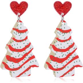 Christmas Tree Earrings for Women ​​Xmas Earrings Colourful Christmas Tree Drop Dangle Earrings Christmas Tree Cake Earrings Christmas Tree Cat Earrings Acrylic Christmas Holiday Jewelry