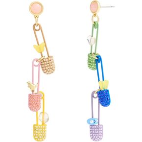 COACH Signature Safety Pin Mismatched Linear Earrings in Saudi Arabia