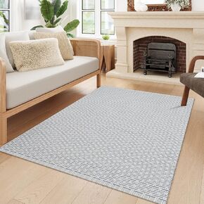 Washable Hallway Runner Rugs,2'x6' Kitchen Runner Rug Black Low Pile Carpet Runners for Hallway 6ft,Cotton Lightweight Laundry Room Rug Accent Runners for Bedroom/Living Room