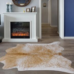 Faux Cowhide Rug Cowhide Rug 4.6x5.2ft Cow Print Rug Cow Hide Rug Premium Area Rug Animal Print Rug Western Room Decor Cow Rugs for Living Room Bedroom Dinning Room